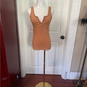 Aerie Rust Button-Front Tank Top